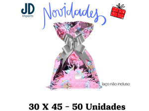 SAQUINHO P/ PRESENTE 30X45 - 50 UN. - 162 PRINCESAS MAGICAS